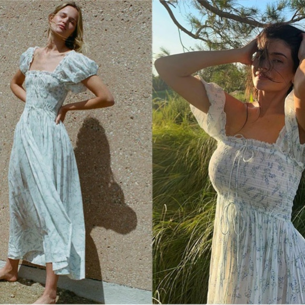Doen Stanza dress in BLANC BLUEBELL BALLAD in size XS